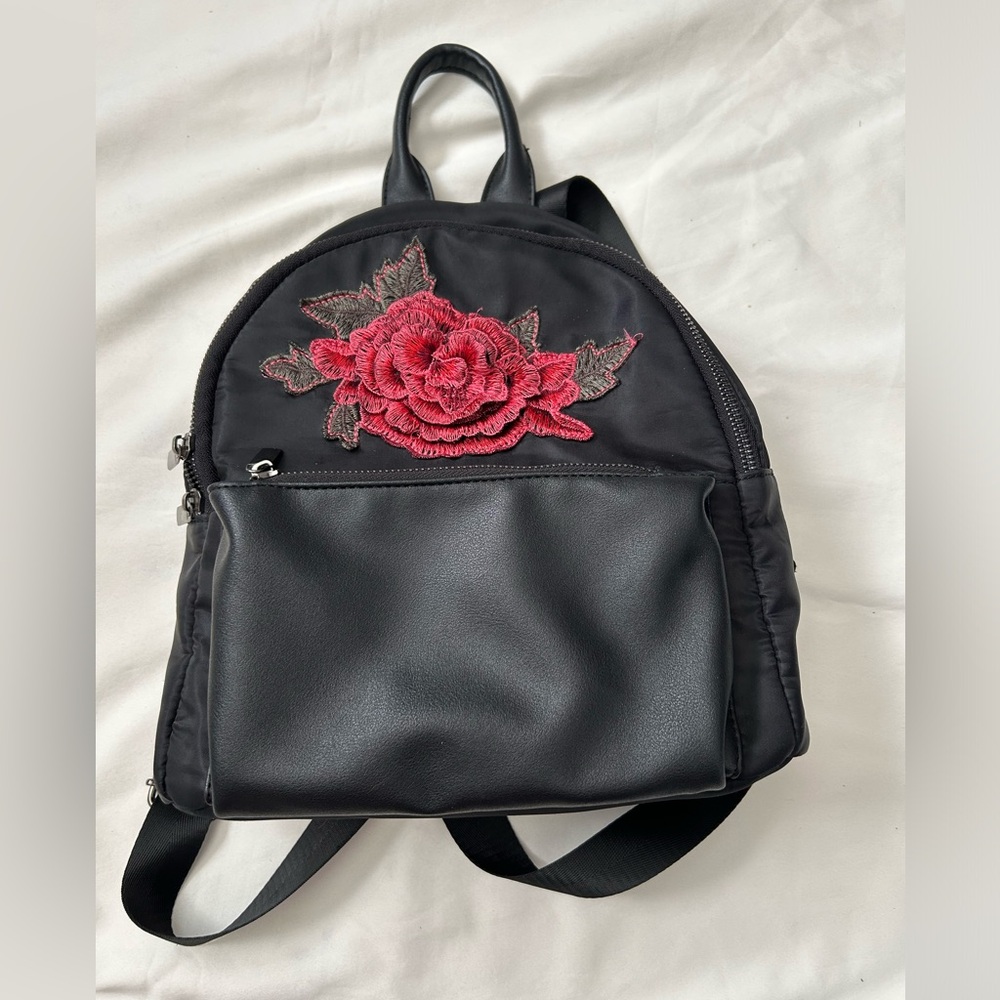 Kiss Me Couture Black floral Backpack